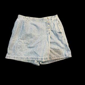 Vintage 90's Cherokee Light Wash Denim Skort US 14 Excellent Condition